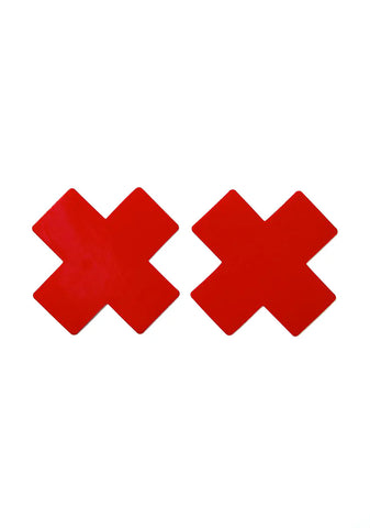 Vixen Red Wet Vinyl X Shape Pasties