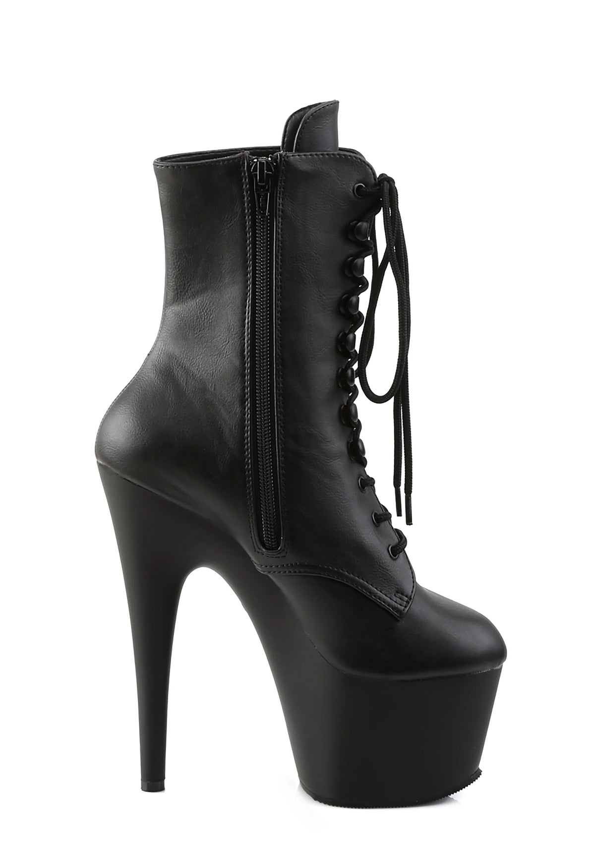 Adore-1020 Platform Ankle Boots-Black PU
