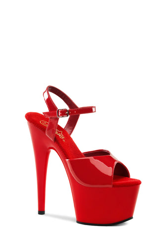 Adore-709 Platform Ankle Strap Sandals-Red