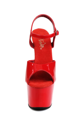 Adore-709 Platform Ankle Strap Sandals-Red