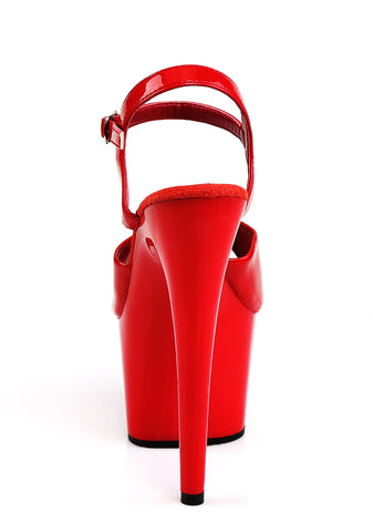 Adore-709 Platform Ankle Strap Sandals-Red