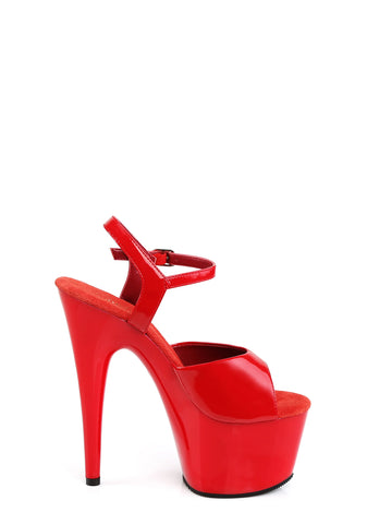 Adore-709 Platform Ankle Strap Sandals-Red