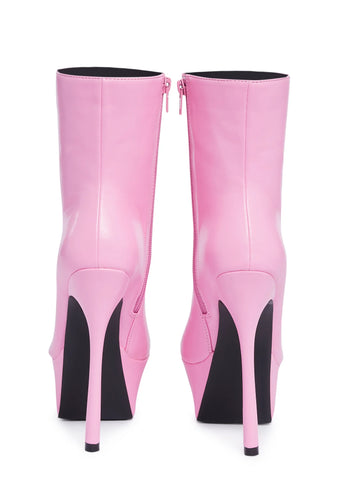Taking Chances Ankle Boots - Pink