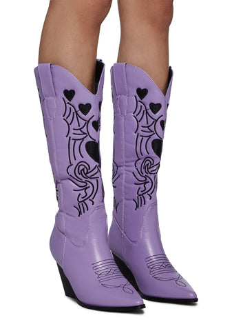 Pitchin' A Fit Cowboy Boots - Purple