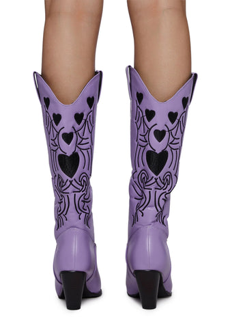 Pitchin' A Fit Cowboy Boots - Purple