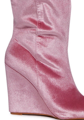Totally Mesmerized Knee High Boots - Pink