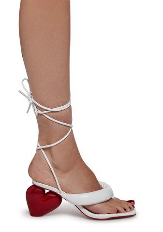 Heartless Being Wrap Heels - White