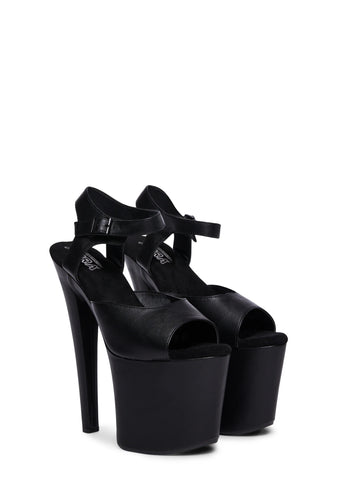 Demi 7.5 Platform Heels - Black
