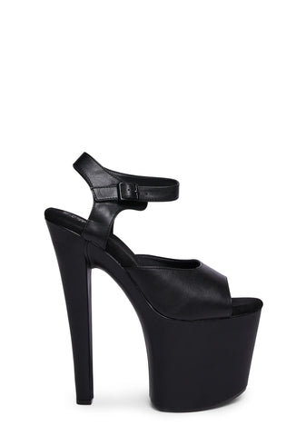 Demi 7.5 Platform Heels - Black