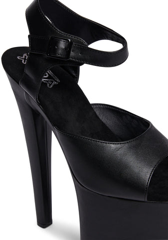 Demi 7.5 Platform Heels - Black