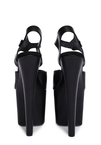 Demi 7.5 Platform Heels - Black