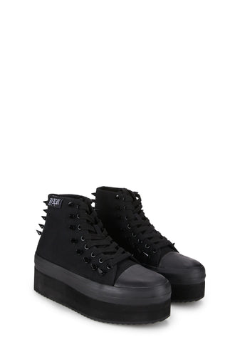 Elevation Spike Platform Sneakers - Black