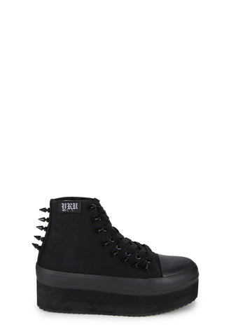 Elevation Spike Platform Sneakers - Black