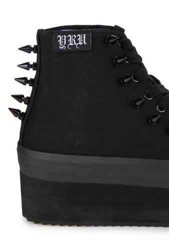 Elevation Spike Platform Sneakers - Black