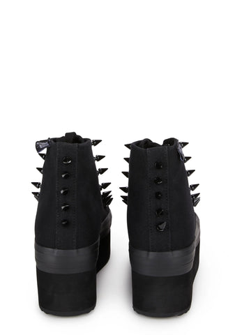 Elevation Spike Platform Sneakers - Black
