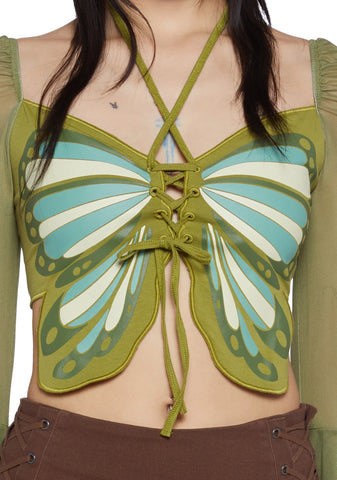 Endless Summer Bell Sleeve Top - Green