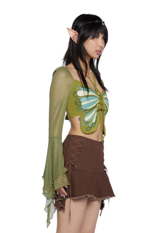 Endless Summer Bell Sleeve Top - Green