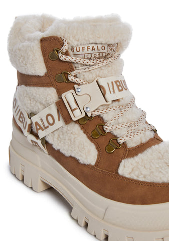 Aspha Com Mid Warm Platform Sneakers - Brown