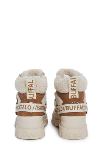 Aspha Com Mid Warm Platform Sneakers - Brown