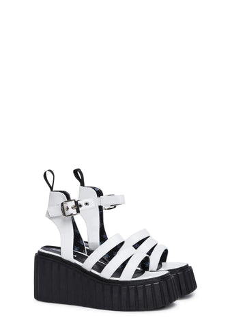 Virtue Creeper Wedge Sandals - White