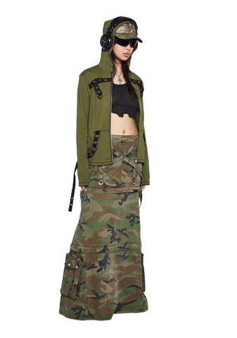 Strappy Zip-Up Hoodie