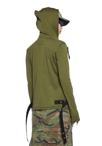 Strappy Zip-Up Hoodie