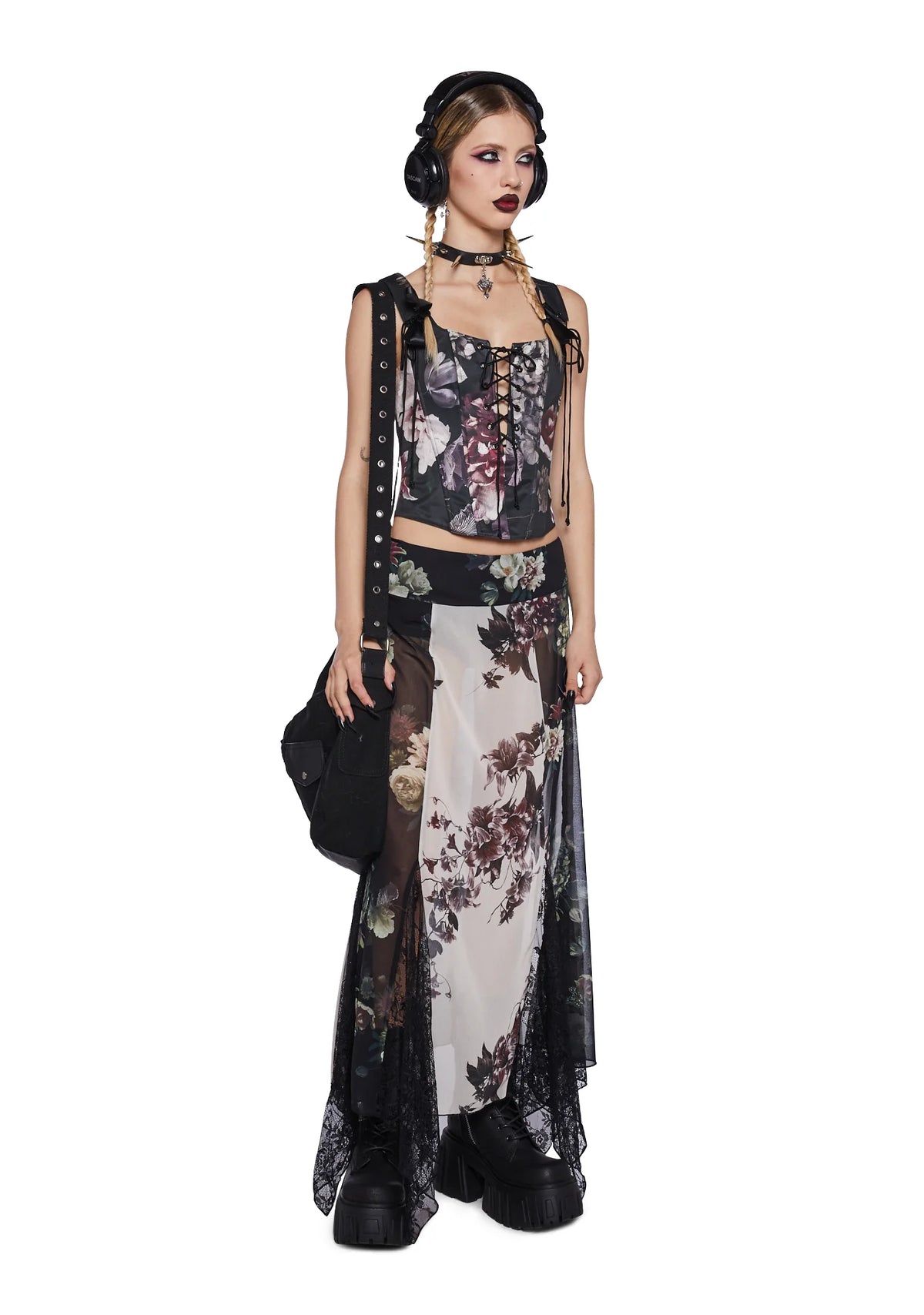 Voice In A Bottle Maxi Skirt - Floral