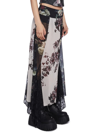 Voice In A Bottle Maxi Skirt - Floral