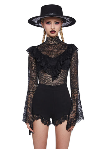 Sealing Spell Lace Blouse - Black