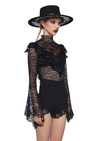 Sealing Spell Lace Blouse - Black