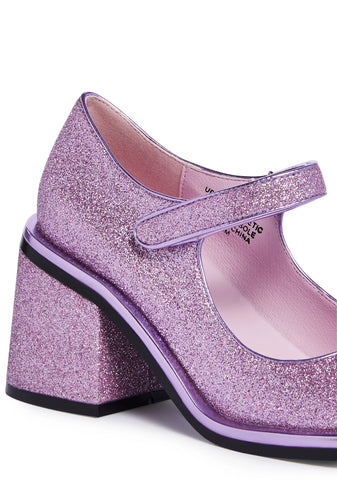 Desire Me Platform Mary Janes - Purple