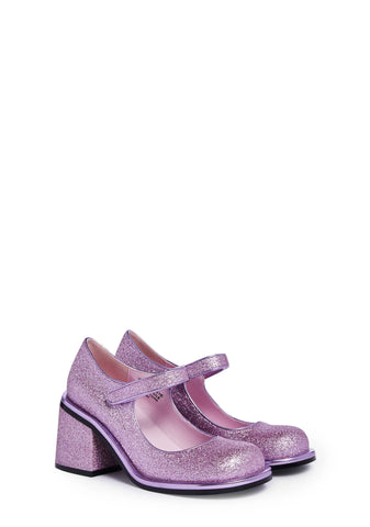 Desire Me Platform Mary Janes - Purple