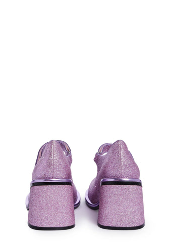 Desire Me Platform Mary Janes - Purple