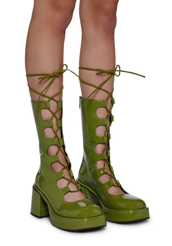 Art Nouveau Lace-Up Boots