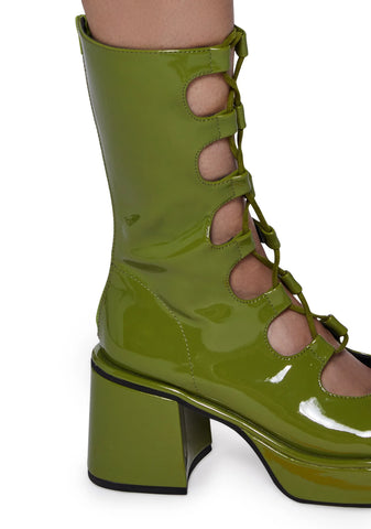 Art Nouveau Lace-Up Boots