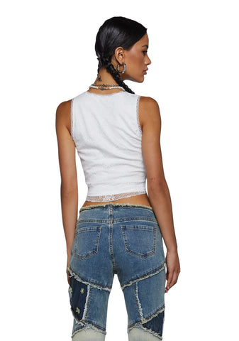 Delay Your Departure Corset Top - White