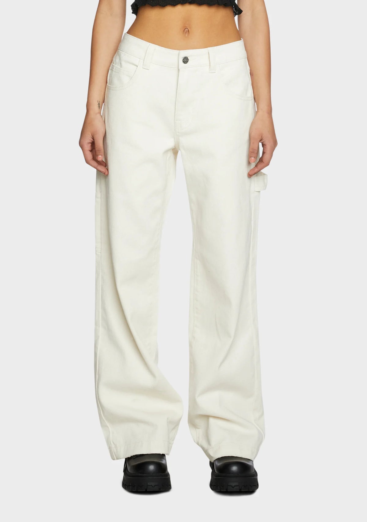 So Misunderstood Twill Carpenter Pants - Off White