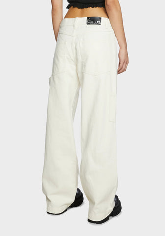 So Misunderstood Twill Carpenter Pants - Off White