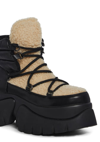 Cream Fluffy Vilun Winter Boots