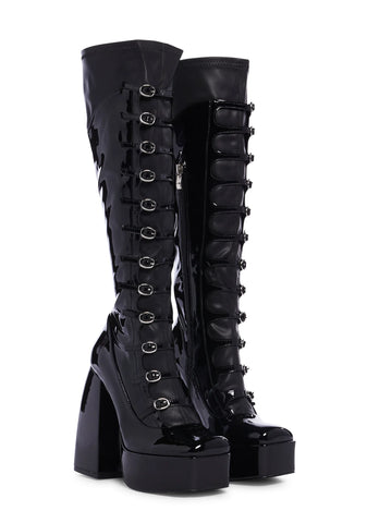 Ritual State Patent Long Boots