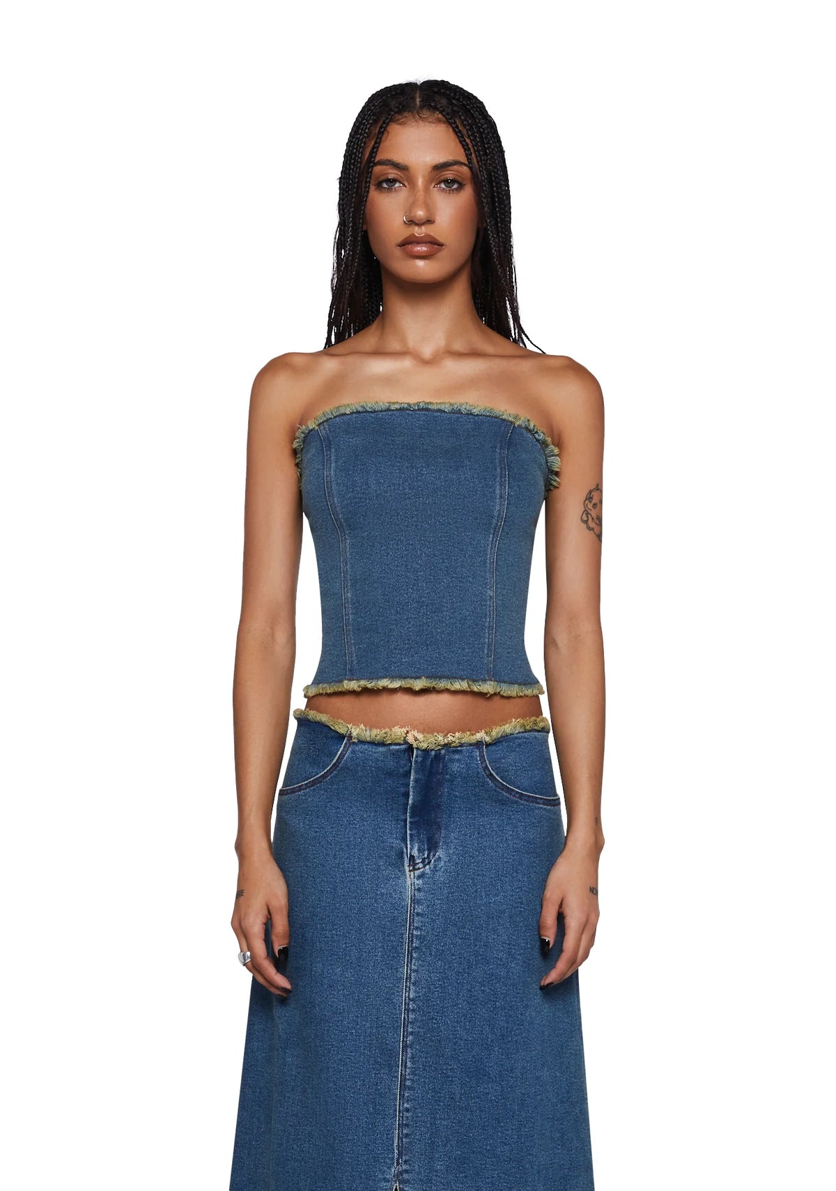 Omas Denim Bandeau Top