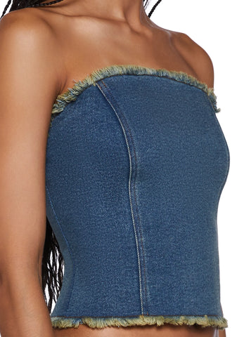 Omas Denim Bandeau Top