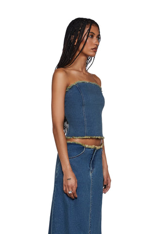 Omas Denim Bandeau Top