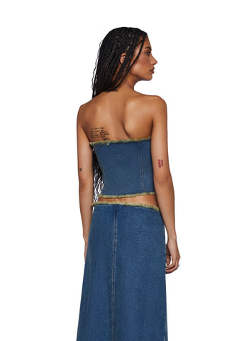 Omas Denim Bandeau Top