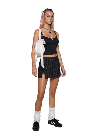 Spring Chicky Pointelle Cami Tank - Black