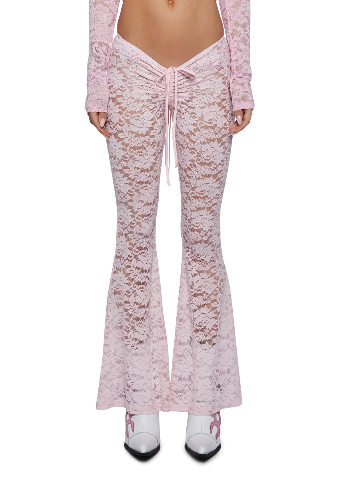Honey Whip V-Cut Lace Bell Bottoms