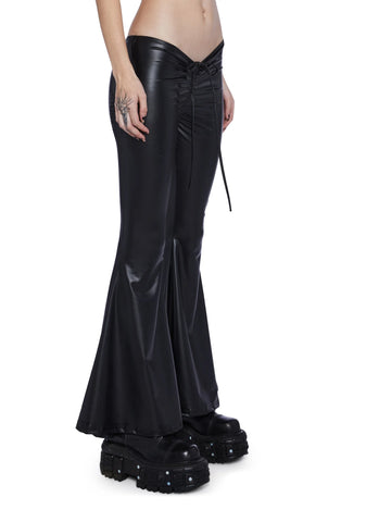 Reverb V-Cut Vegan Leather Bell Bottoms