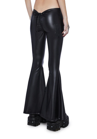 Reverb V-Cut Vegan Leather Bell Bottoms