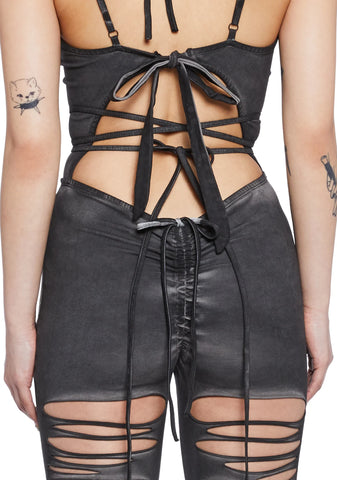 Reverb V-Cut Slashed Bell Bottom Jumpsuit