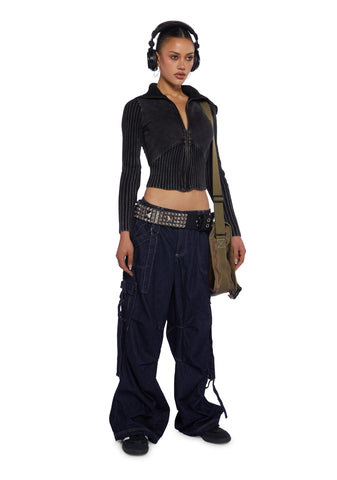 Thea Ribbed Track Top